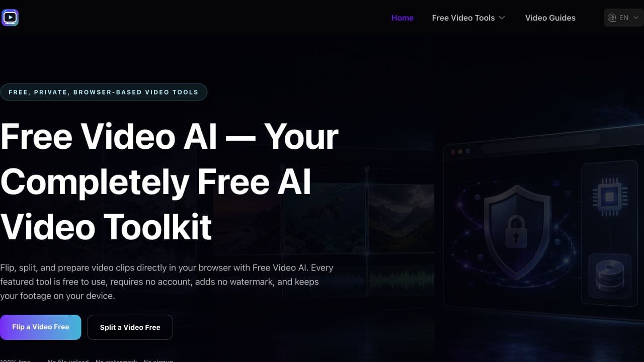 لقطة شاشة لموقع Free Video AI